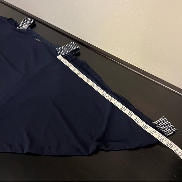 Betsy Adam elegant batwing tunic dress w rhinestones embelishment, stretchy sz 8 - Picture 9 of 12